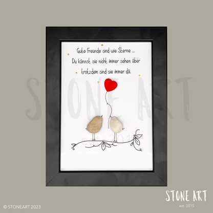 Steinbild Gute Freunde sind wie Sterne