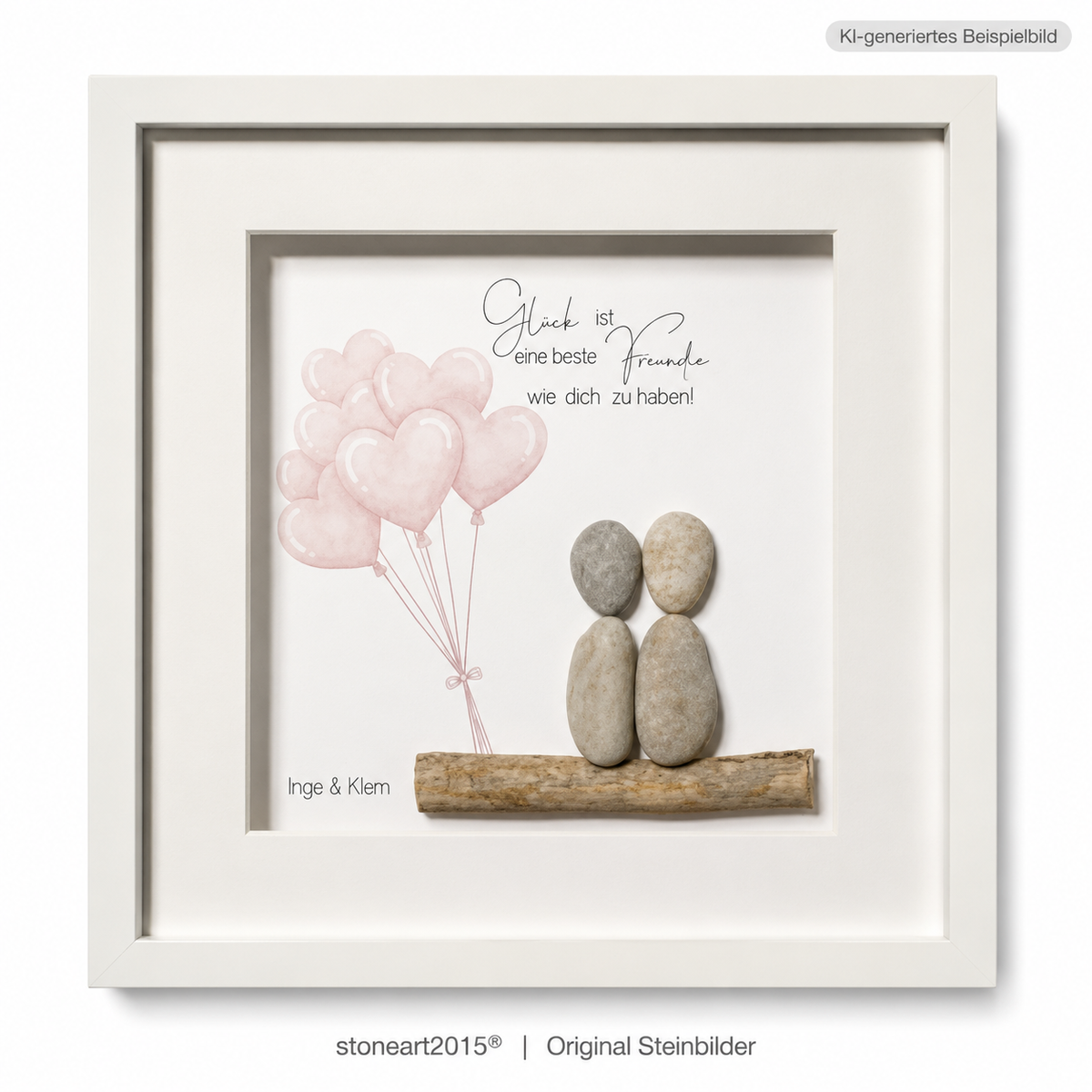 Kieselsteinbild Glück ist eine beste Freundin wie dich zu haben, Freundschaftsgeschenk, handgemachtes Steinbild