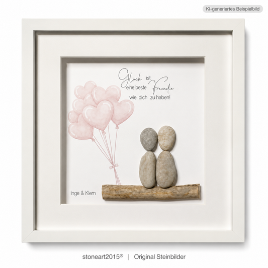 Kieselsteinbild Glück ist eine beste Freundin wie dich zu haben, Freundschaftsgeschenk, handgemachtes Steinbild