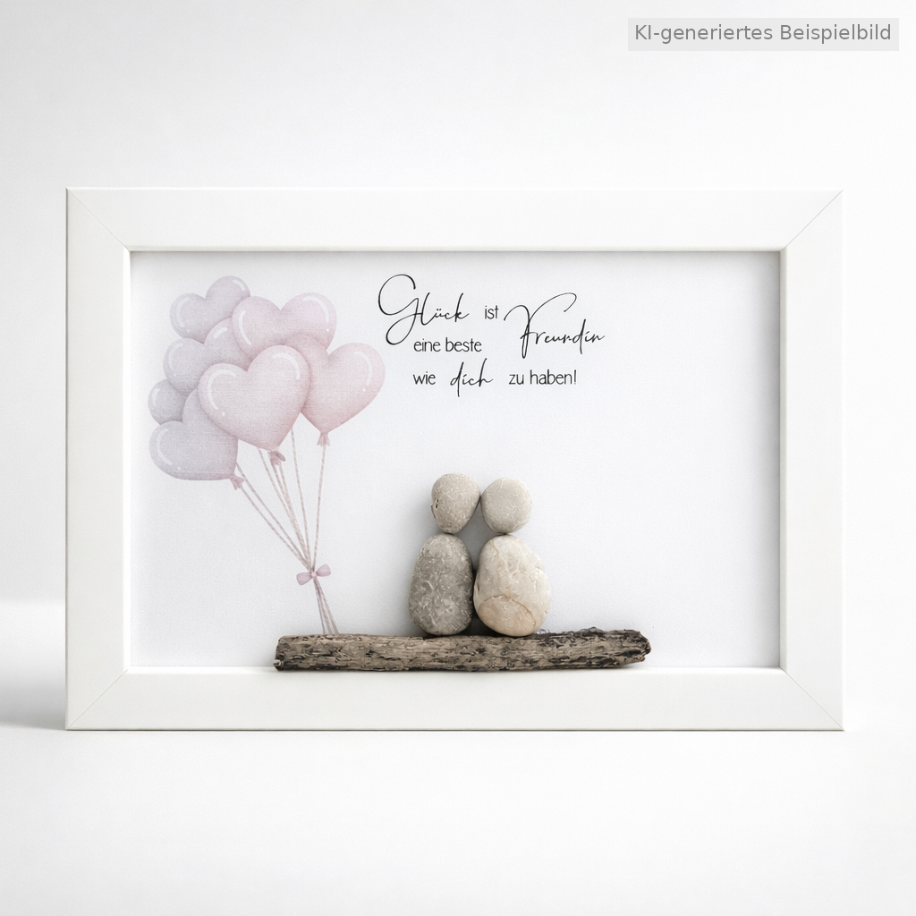 Kieselsteinbild Glück ist eine beste Freundin wie dich zu haben, Freundschaftsgeschenk, handgemachtes Steinbild