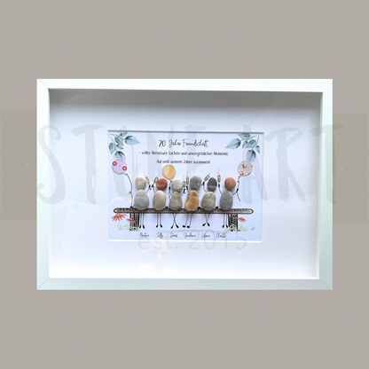 FREU54-Steinbild 20 Jahre Freundschaft. Geschenkidee zum Geburtstag oder Jubiläum