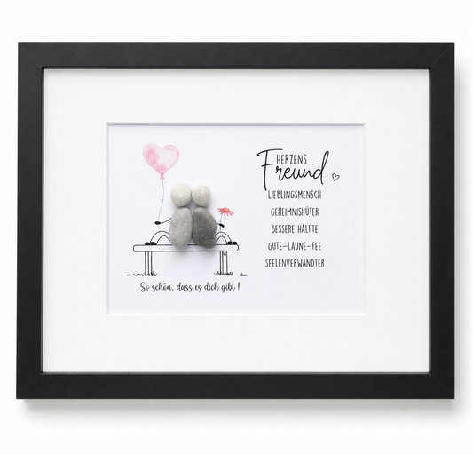 Steinbild Herzensfreund – Freundschaftsgeschenk für Männer