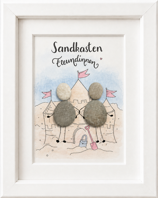 Steinbild Sandkasten-Freundinnen – Freundschaftsgeschenk