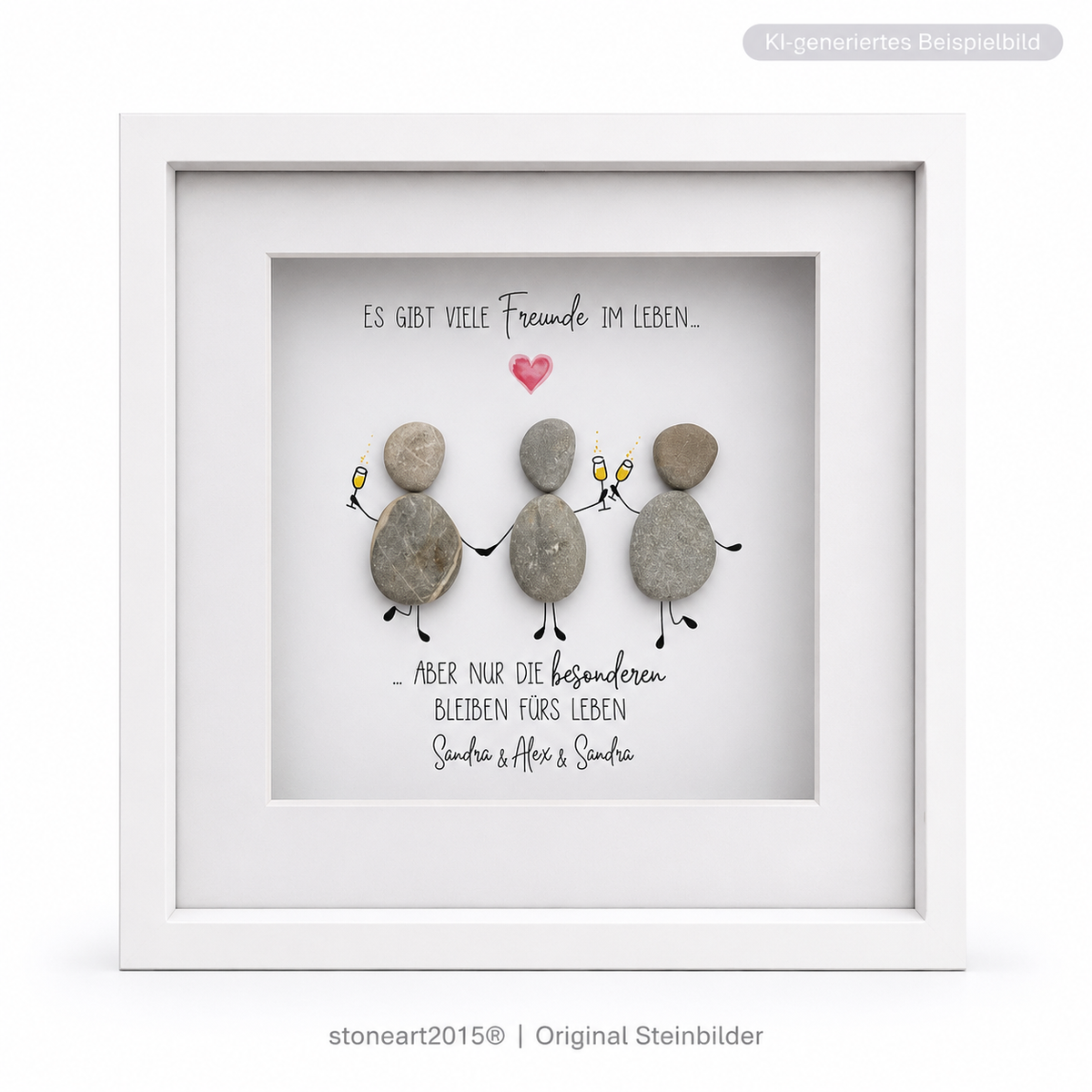 Quadro in pietra "Ci sono tanti amici nella vita" – Regalo di amicizia