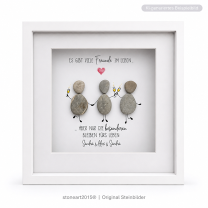 Quadro in pietra "Ci sono tanti amici nella vita" – Regalo di amicizia