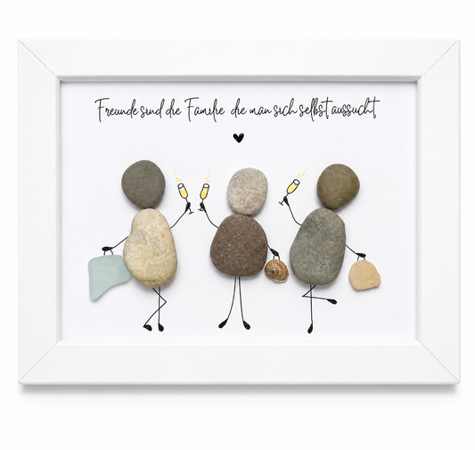 Steinbild „Freunde sind die Familie die wir uns selbst aussuchen“