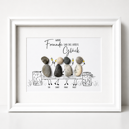 Steinbild „Wahre Freunde“ – Freundschaftsgeschenk