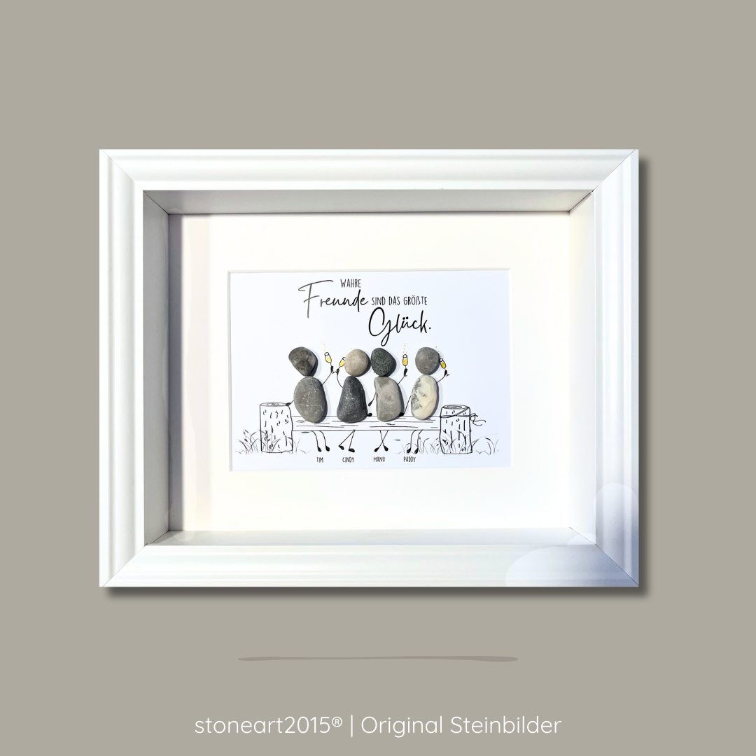 Handgefertigtes Kieselsteinbild als Geschenk für Freunde aus Naturkieseln – StoneArt2015
