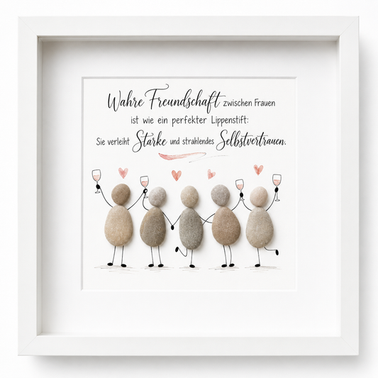 Steinbild „Wahre Freundschaft zwischen Frauen“ – Freundschaftsgeschenk