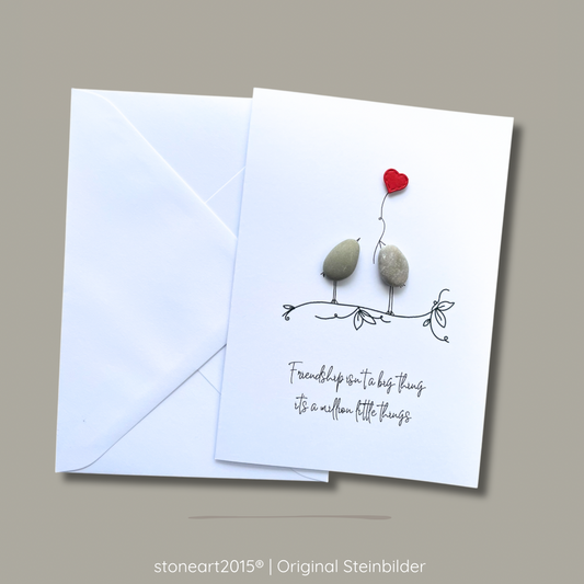 Mini Steinbild für Freunde. Karte mit Umschlag 