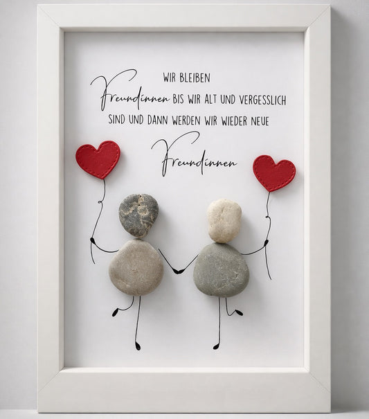Steinbild „Wir bleiben Freundinnen“ – Geschenk für die beste Freundin