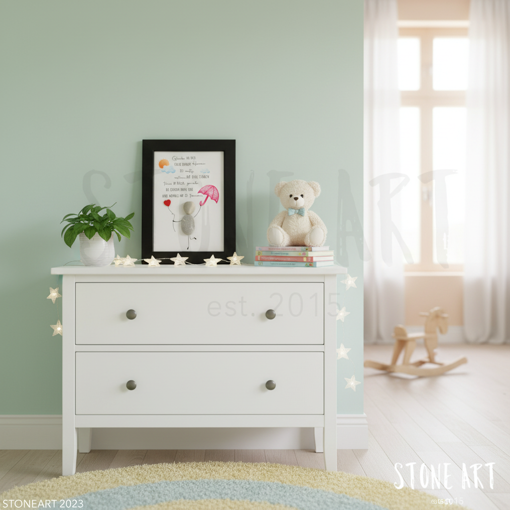 Steinbild Kommunion Geschenk „Glaube an dich“ im Wohnraum aus Natursteinen handgemacht personalisierbar