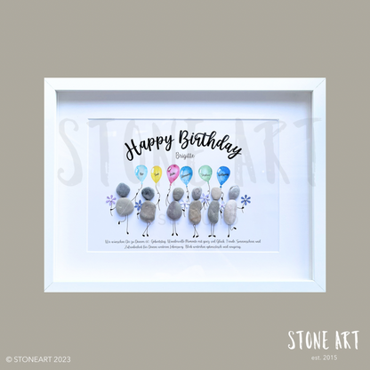 GEBU10-Steinbild Happy_Birthday_30x40cm. Besondere Geschenkidee zum Geburtstag