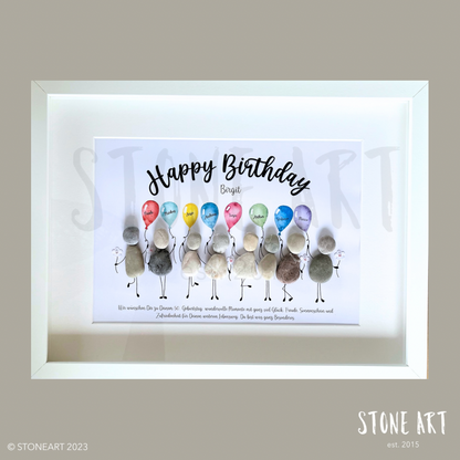 GEBU10-Steinbild Happy_Birthday_30x40cm. Besondere Geschenkidee zum Geburtstag