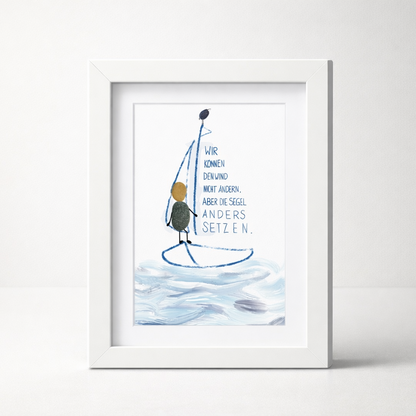 Quadro in pietra "Non possiamo cambiare il vento" - Regalo di compleanno