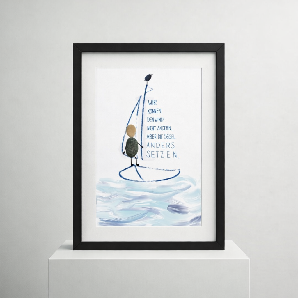 Quadro in pietra "Non possiamo cambiare il vento" - Regalo di compleanno
