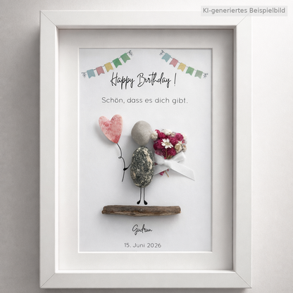 GEBU26-W2525MK Steinbild Geburtstag