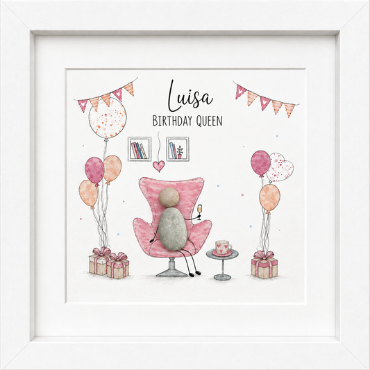 Steinbild Birthday Queen – Geburtstagsgeschenk Frau