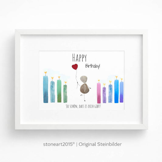 Steinbild Happy Birthday – So schön dass es dich gibt, stoneart2015