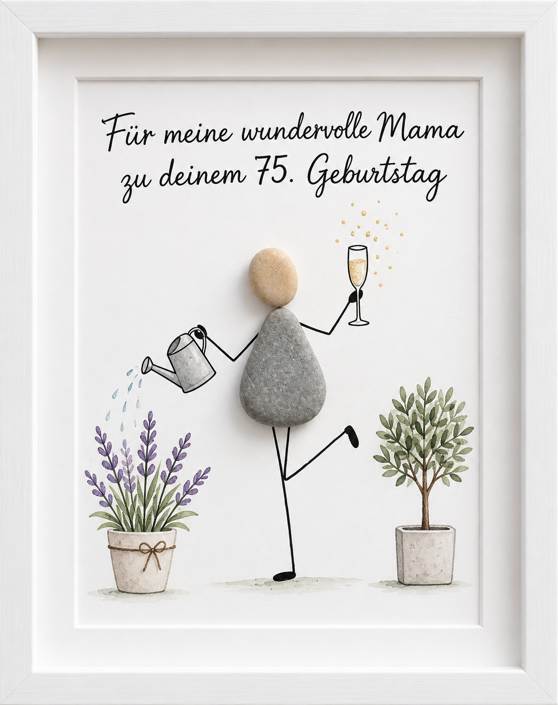 Kieselsteinbild Für meine wundervolle Mama zum Geburtstag – personalisiertes Geburtstagsgeschenk, handgemachtes Steinbild
