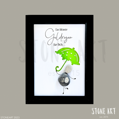 GELD08-Steinbild- Ein kleiner Geldregen für dich- Geldgeschenk