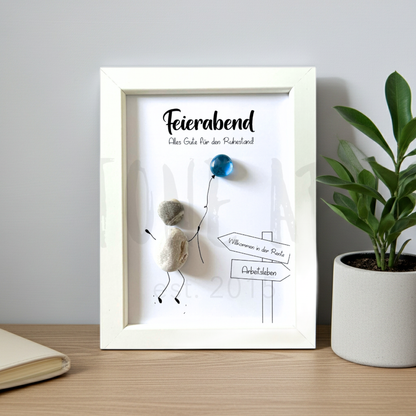 Scultura in pietra pensionamento "Feierabend" – Regalo di addio per la pensione