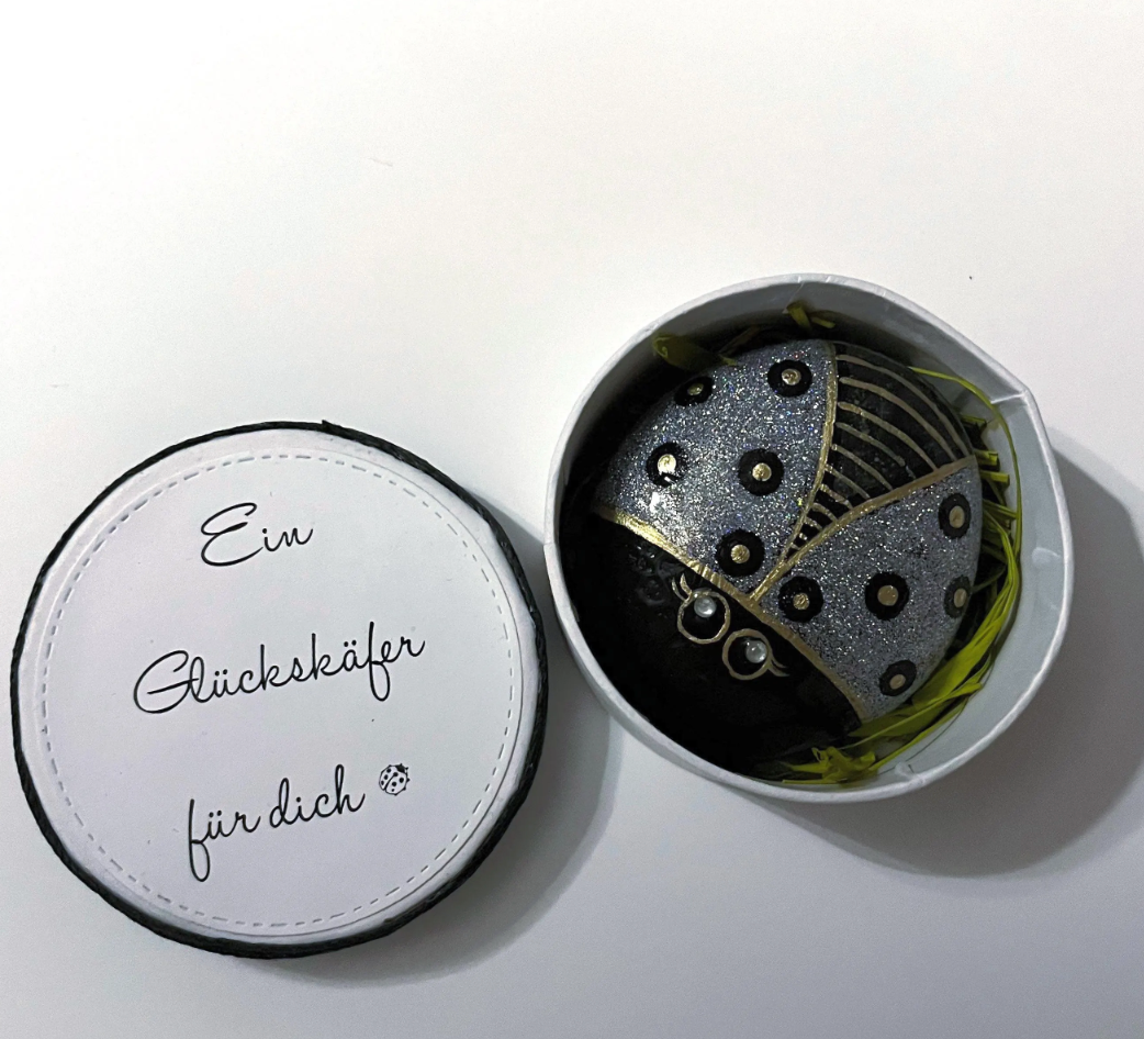 Glücksbringer in der Box handgemacht Prüfungsgeschenk