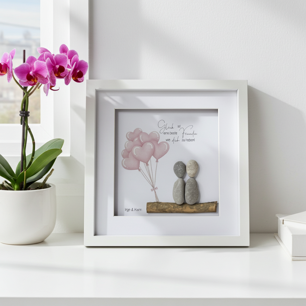 Handgemachtes Steinbild für deine beste Freundin zum Geburtstag oder einfach so