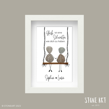 Steinbild Schwester Geschenk Geburtstag