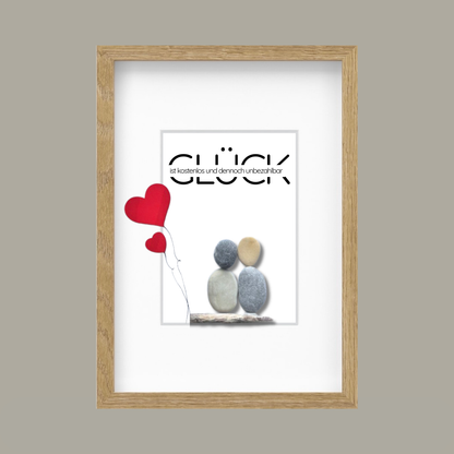 Steinbild "Glück ist kostenlos und dennoch unbezahlbar"