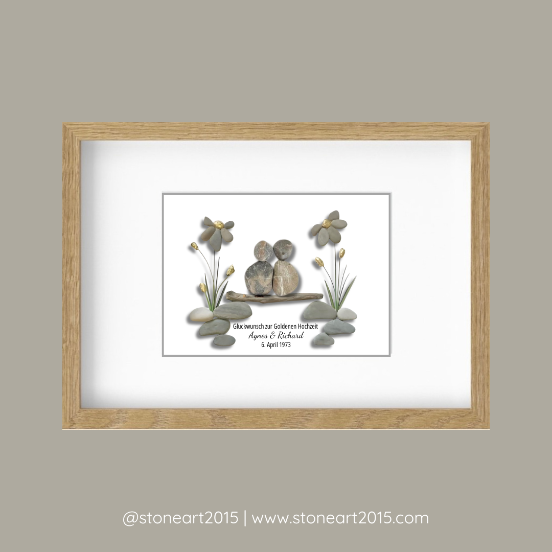 Quadro in pietra - Nozze d'oro (50° anniversario di matrimonio)