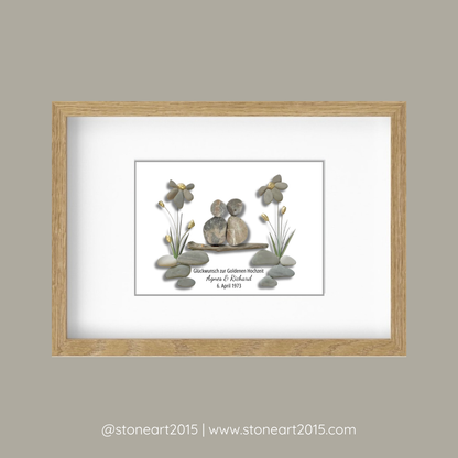 Quadro in pietra - Nozze d'oro (50° anniversario di matrimonio)