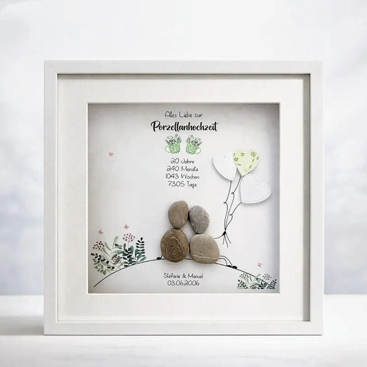 Steinbild Porzellanhochzeit – Geschenk zum 20. Hochzeitstag
