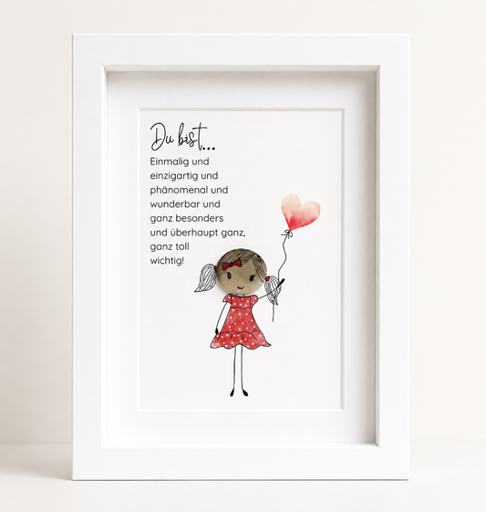 Kieselsteinbild Du bist alles – Geschenk zur Wertschätzung, handgemachtes Steinbild