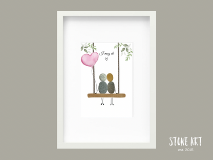 Steinbild „I mog di“ – Handgemachtes bayerisches Liebesgeschenk aus Naturmaterialien. Ein Unikat für dein Zuhause oder als Liebesbeweis für die große Liebe. Perfekt für alle, die das Besondere und Bayerische lieben.“