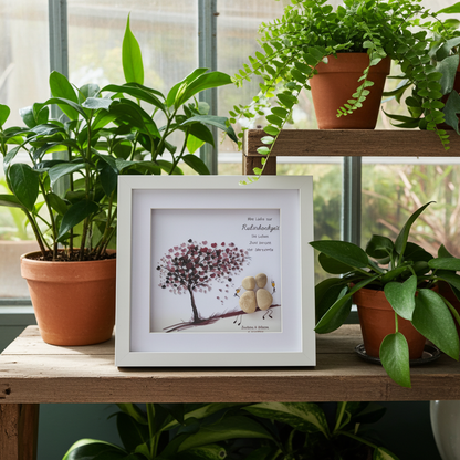 Quadro in pietra Nozze di Rubino – Regalo fatto a mano per il 40° anniversario di matrimonio