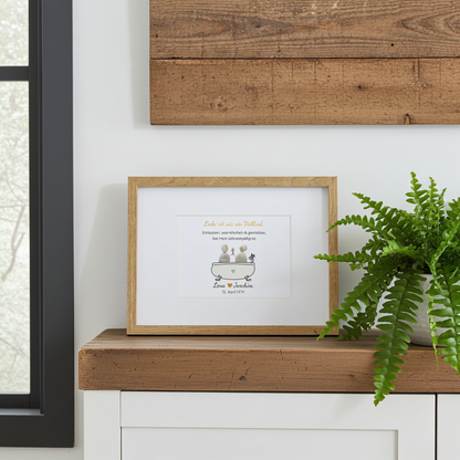 HOCH150_Steinbild Liebe ist wie ein Vollbad . Personalisierbares Geschenk zur Goldene Hochzeit