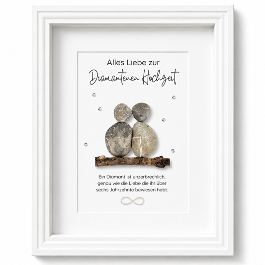 Kieselsteinbild Du bist meine kleine perfekte Welt – Liebesgeschenk, handgemachtes Steinbild