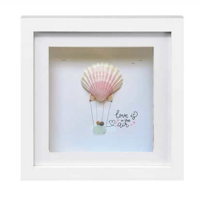 Steinbild Hochzeit – „Love is in the air" – Muschel-Heißluftballon