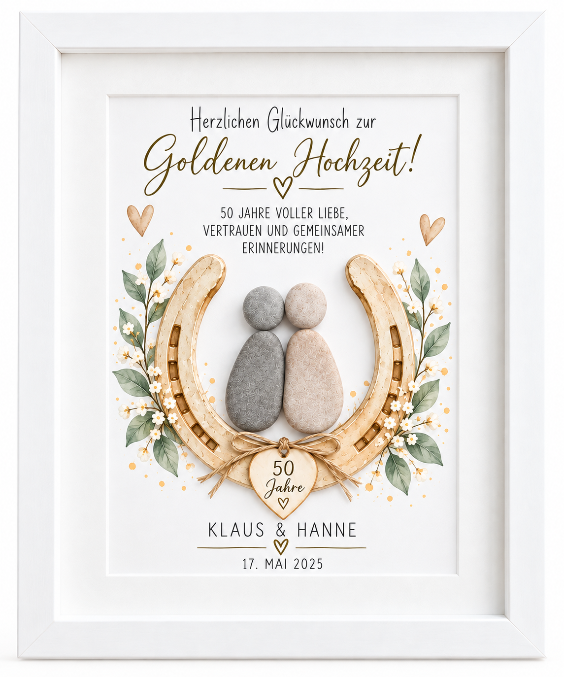 Steinbild · Goldene Hochzeit · Personalisiertes Geschenk zum 50. Hochzeitstag