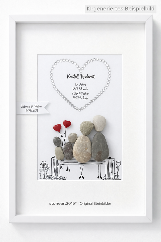 Steinbild Kristallhochzeit – Geschenk zum 15. Hochzeitstag