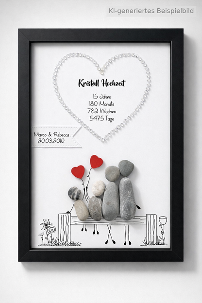 Steinbild Kristallhochzeit – Geschenk zum 15. Hochzeitstag