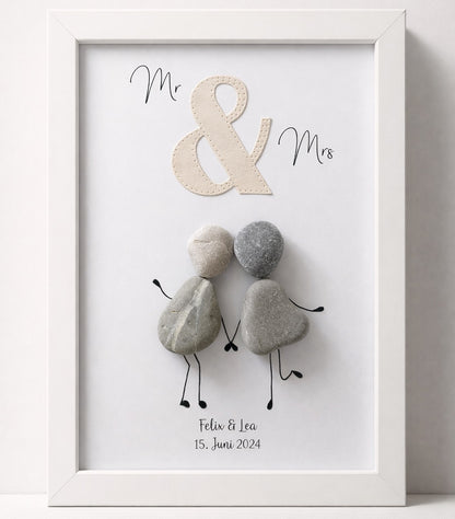Steinbild Hochzeit – Mr & Mrs mit &-Zeichen