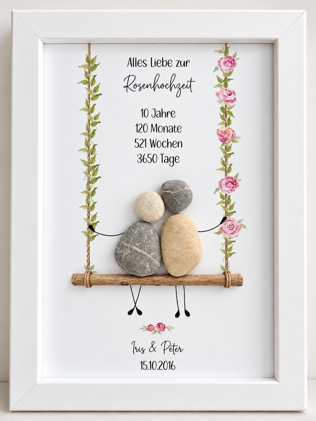 Immagine di pietra rosa matrimonio – regalo per il decimo anniversario di matrimonio