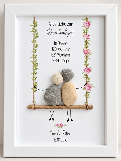 Immagine di pietra rosa matrimonio – regalo per il decimo anniversario di matrimonio