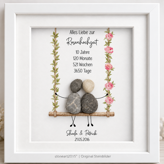 Steinbild Rosenhochzeit – Geschenk zum 10. Hochzeitstag