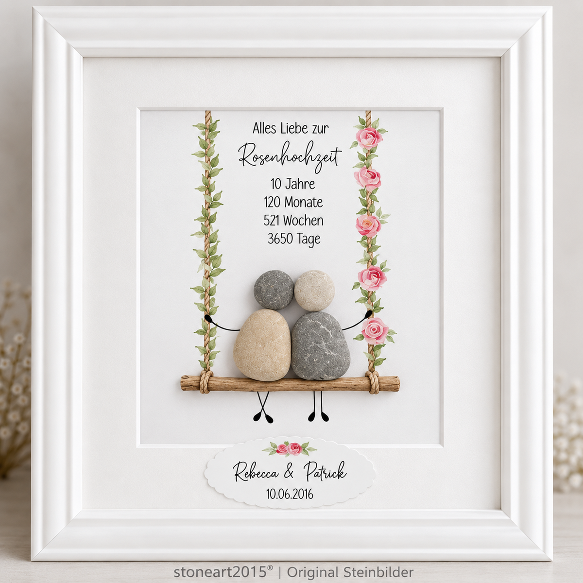 Immagine di pietra rosa matrimonio – regalo per il decimo anniversario di matrimonio
