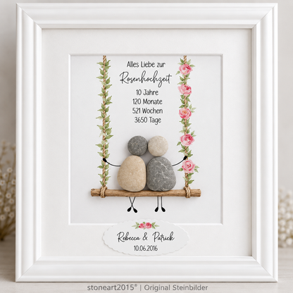 Immagine di pietra rosa matrimonio – regalo per il decimo anniversario di matrimonio