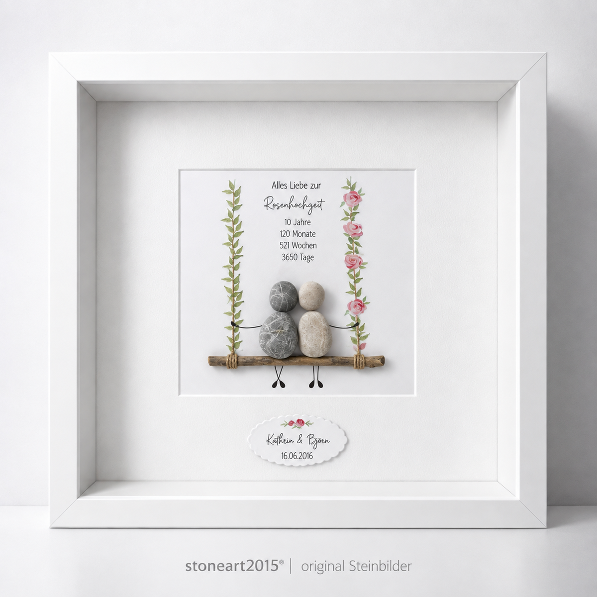 Immagine di pietra rosa matrimonio – regalo per il decimo anniversario di matrimonio