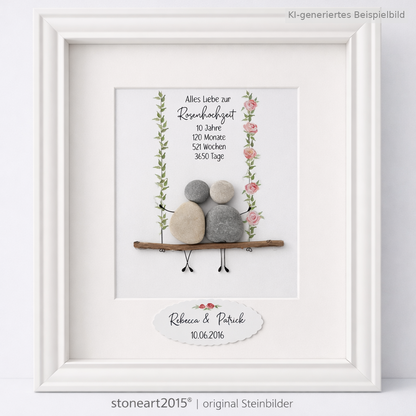 Steinbild Rosenhochzeit – Geschenk zum 10. Hochzeitstag